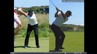 Jon Rahm golf swing  Long Iron faceon amp downtheline July 2017 [upl. by Ecinnaj423]