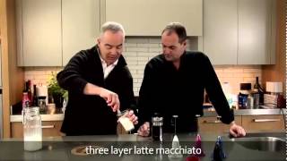 aerolatte  milk frother makes three layer caffè latte macchiato [upl. by Ehctav]