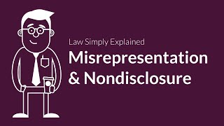 Misrepresentation and Nondisclosure  Contracts  Defenses amp Excuses [upl. by Liris]