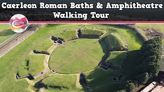 CAERLEON ROMAN BATHS amp AMPHITHEATRE WALES  Walking Tour  Pinned on Places [upl. by Ardin]