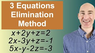 Solving Systems of 3 Equations Elimination [upl. by Eikcuhc987]