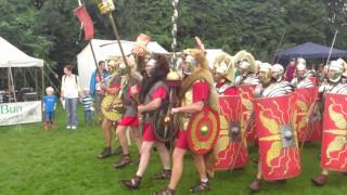 Roman Reenactment at the Amphitheatre in Caerleon Marching In [upl. by Fadiman]